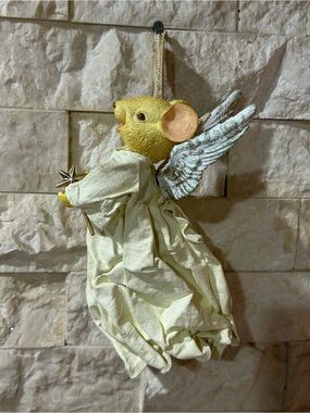 Neiman Marcus Gold and Cream Angel Mouse Ornament